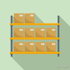 Storage Parcel Rack Icon Flat