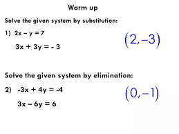 Ppt Warm Up Solve The Given System By