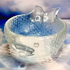 3d Fish Shaped Glass Bowl Ornate 7