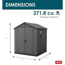 Keter Darwin 6x6 Outdoor Storage Shed Graphite 253305