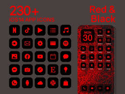 Ios Black Red App Icons 230 Red On