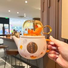Starbucks Fox Ceramics Teapot Glass Tea