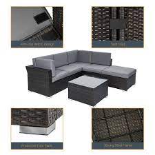 Rattan Wicker Outdoor Sofa Set