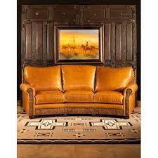Texas Ranch Curved Leather Sofa Fine