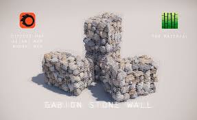 Gabion Stone Wall 3d Model Cgtrader