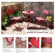 3 Piece Steel Outdoor Bistro Folding