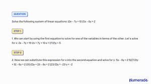 Linear Equations 2x 7y 10 5x 6y