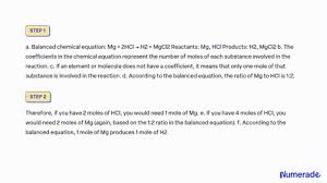 Mgcl A Balance The Chemical Equation