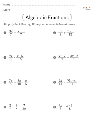 Fractions Worksheets With Answer Key