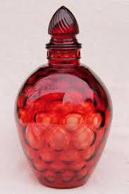 Vintage Ruby Red Dot Coin Spot Glass