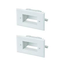 Low Voltage Recessed Cable Plate White