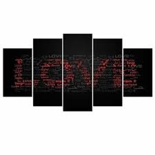 Love Letters 5 Piece Canvas Wall Art