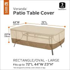 Classic Accessories Veranda Large Rectangular Oval Patio Table Cover