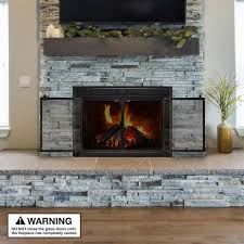 Uniflame Gregory Black Cabinet Style Fireplace Doors With Smoke Tempered Glass Medium