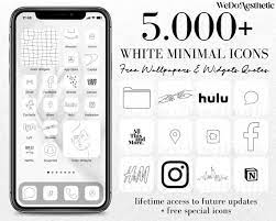 5000 White Minimal App Icon Pack White