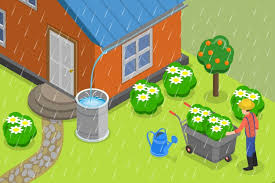 Rain Water Harvesting Icon Vector