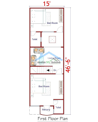 15x50 Two Y House Plan 750