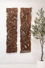 Dragon Wood Carving Wall Hanging Thai