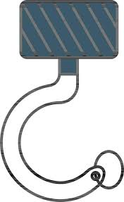 Crane Hook Icon In Blue And White Color