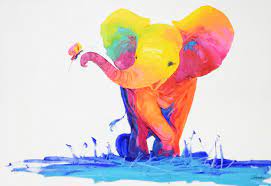Colorful Elephant Baby Painting