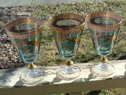 Mano Italy Gold Etched Wine Glasses