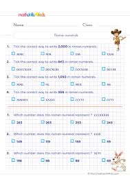 Grade 6 Whole Number Worksheets Roman