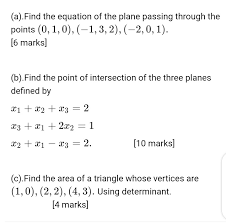 Equation Of The Plane Passing Through