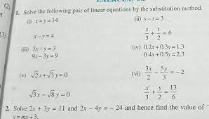 Linear Equations By The Substitution