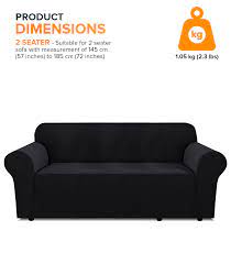 3 Seater Knitted Sofa Cover Black