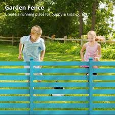 Ares 38 In X 46 In Blue Garden Fence W Post And No Dig Steel Cone Anchor Recycled Plastic Privacy Fence Panel 2 Pack