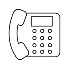 Landline Phone Linear Icon Thin Line