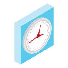 Modern Clock Icon Isometric Style
