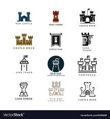 Castle Fortress Logo Set Vector Image