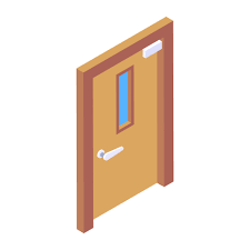 Isometric Icon Of Classroom Door