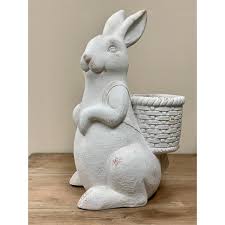 Easter Bunny Basket Statue Planter