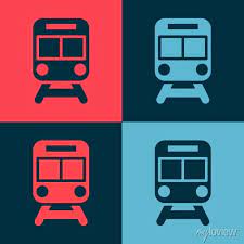 Pop Art Train And Railway Icon Isolated