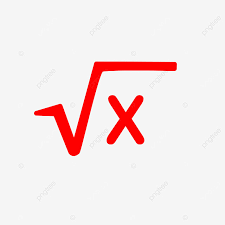 Red Square Root Symbol With X Flat Icon