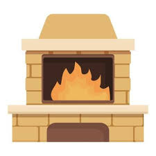 Fireplace Icon Cartoon Vector Burning
