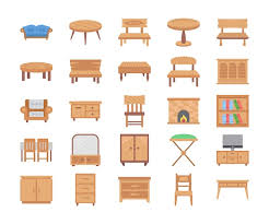 Furniture Flat Vector Icons