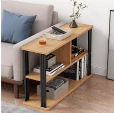 Steel Sofa Side Table With Shelves