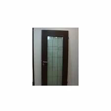 Plain Wooden Plus Glass Door For Home