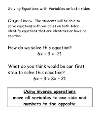 Solving Equations With Variables On