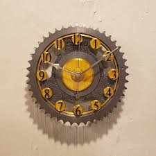Gold Cam Gear Wall Clock Steampunk Art