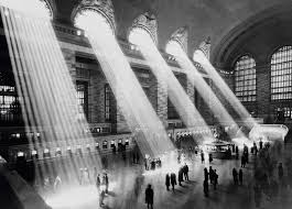 sun beams into grand central station