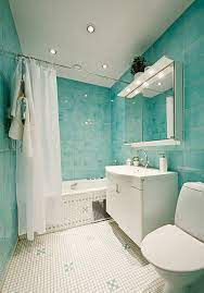 Baths Tiled In Beautiful Sea Glass Blue