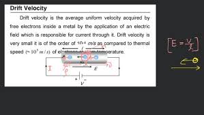 Drift Velocity Drift Velocity Is The