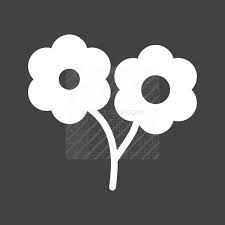 Small Flowers Glyph Inverted Icon