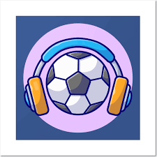 Soccer Ball With Headphone Cartoon