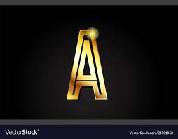 Gold Alphabet Letter A Logo Icon Design
