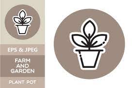 Farm Garden Icon Plant Pot Graphic